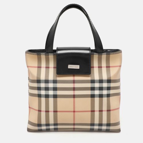 Black PVC and Leather Tote - Burberry - Modalova