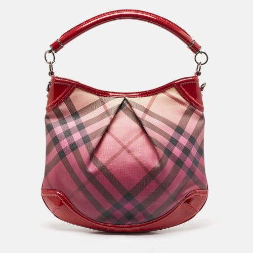 Ombre Nova Pop Check PVC and Patent Leather Craigwell Hobo - Burberry - Modalova