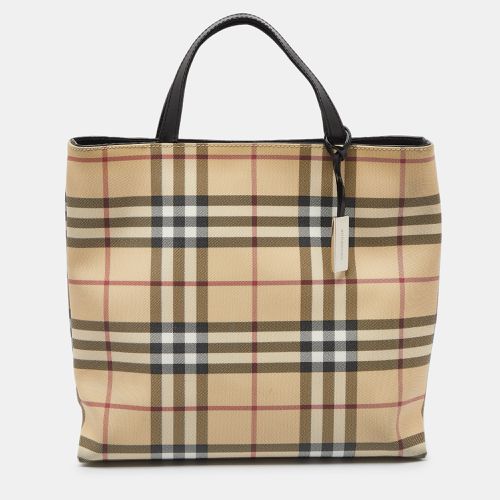 House Check PVC and Patent Leather Tote - Burberry - Modalova