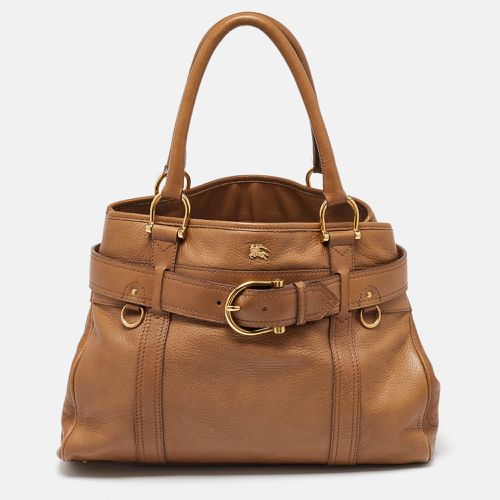 Leather Double Handle Tote - Burberry - Modalova