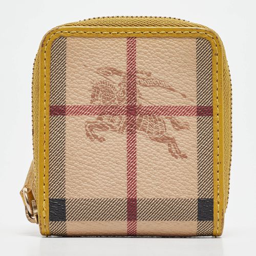 Yellow Haymarket Check PVC and Leather Coin Purse - Burberry - Modalova