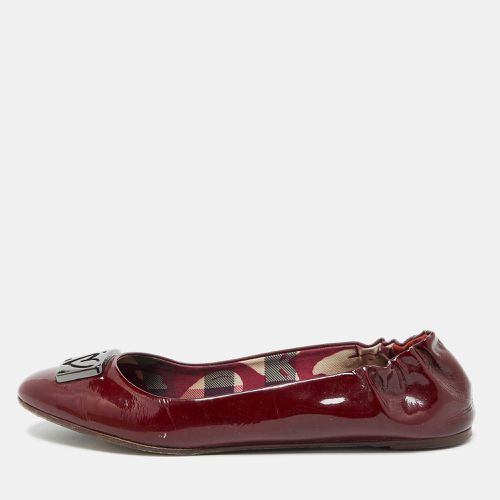 Patent Leather Scrunch Ballet Flats Size 40 - Burberry - Modalova