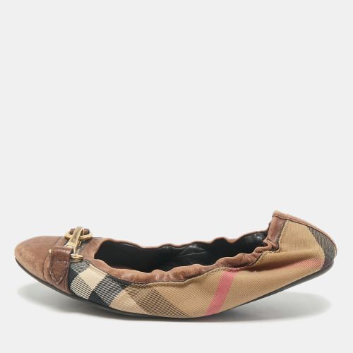 House Check Canvas And Leather Shipley Ballet Flats Size 39 - Burberry - Modalova