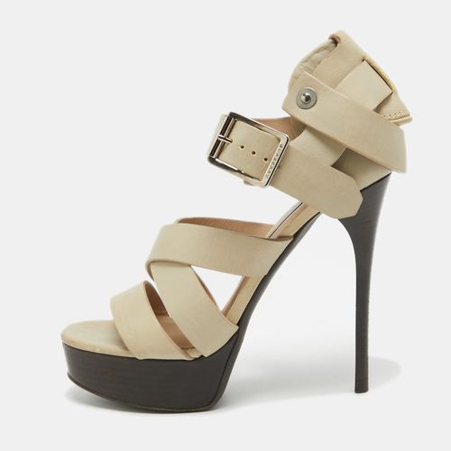 Prorsum Grey Leather Strappy Platform Sandals Size 37 - Burberry - Modalova