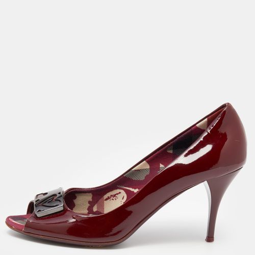 Patent Leather Peep Toe Pumps Size 38 - Burberry - Modalova