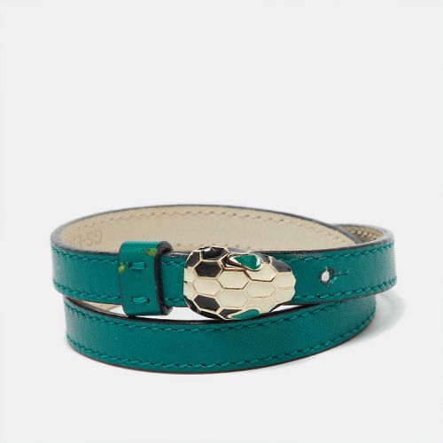 Serpenti Forever Enamel Leather Gold Tone Wrap Bracelet - Bvlgari - Modalova