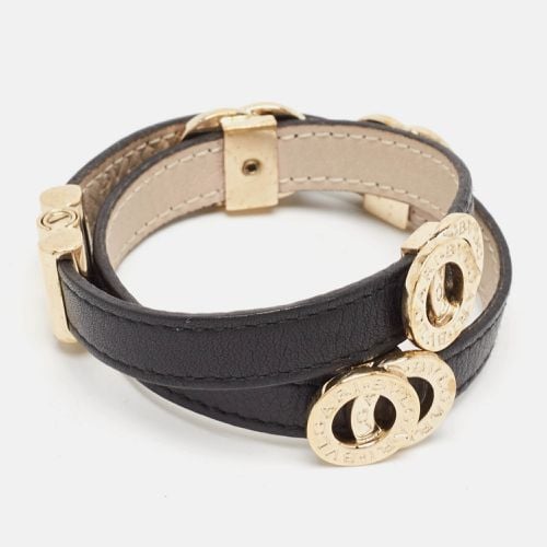 Leather Gold Tone Wrap Bracelet - Bvlgari - Modalova