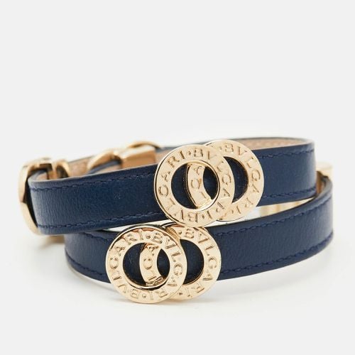 Leather Gold Tone Double Wrap Bracelet - Bvlgari - Modalova