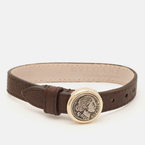 Monete Coin 130 Years Celebration Leather Gold Tone Wrap Bracelet - Bvlgari - Modalova
