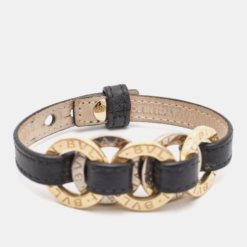 Two Tone Interlocking Circles Leather Two Tone Bracelet - Bvlgari - Modalova