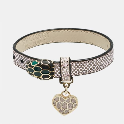 Serpenti Forever Leather Heart Charm Enamel Tone Bracelet - Bvlgari - Modalova