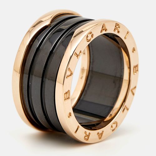 B.Zero1 Ceramic 18k Rose Gold 4 Band Ring Size 56 - Bvlgari - Modalova