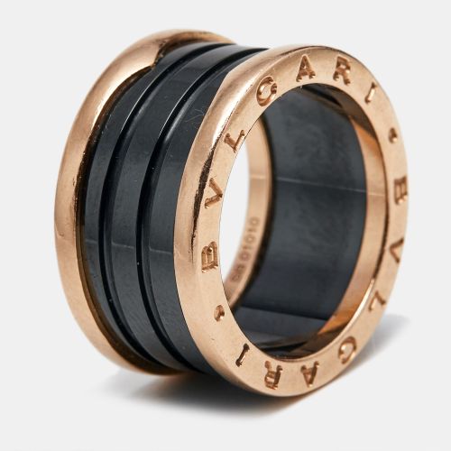 B.Zero1 4-Band Ceramic 18k Rose Gold Ring 56 - Bvlgari - Modalova