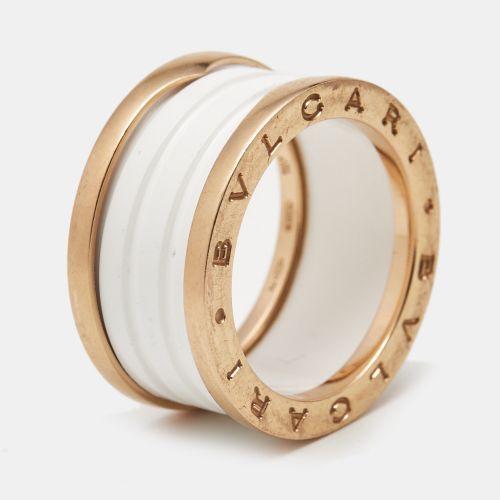 B.Zero1 4-Band Ceramic 18k Rose Gold Band Ring Size 57 - Bvlgari - Modalova