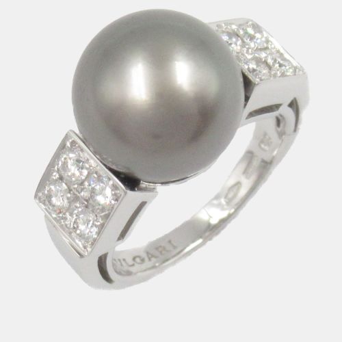 Pearl and Diamond 18k Gold Ring EU 48 - Bvlgari - Modalova