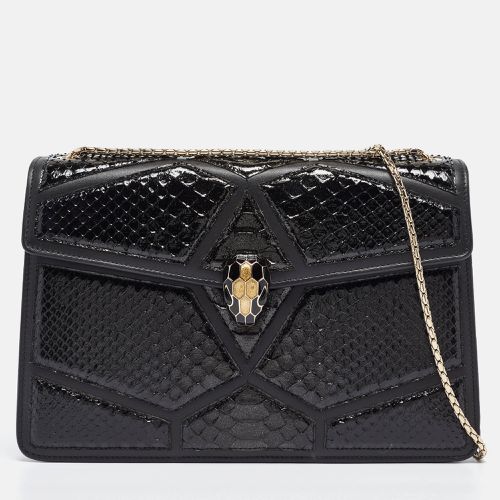 Python and Leather Medium Serpenti Diamond Blast Shoulder Bag - Bvlgari - Modalova