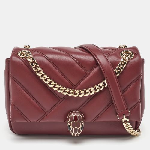 Quilted Leather Small Serpenti Cabochon Shoulder Bag - Bvlgari - Modalova