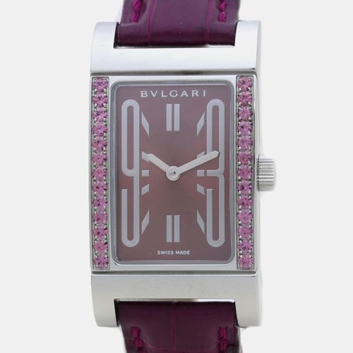 Stainless Steel Rettangolo RT39C2SR1L Quartz Women's Wristwatch 21 mm - Bvlgari - Modalova