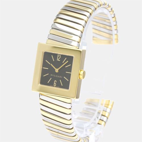 K Yellow Gold And Stainless Steel Tubogas Quadrato Women's Wristwatch 22 mm - Bvlgari - Modalova