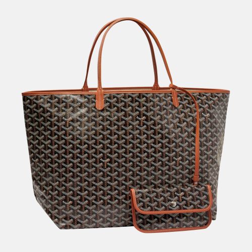 Tan ine Coated Canvas and Leather Saint Louis GM Tote Bag - Goyard - Modalova