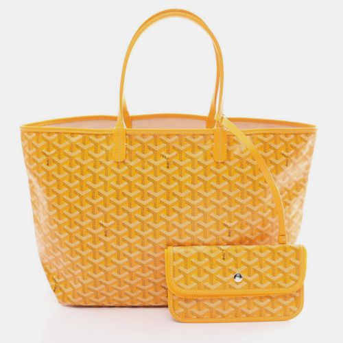 Yellow White Coated Canvas Leather Saint Louis Pm Tote Bag - Goyard - Modalova