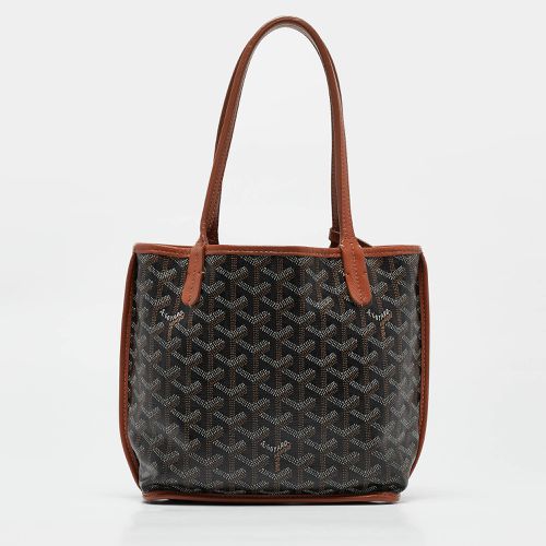 Brown ine Coated Canvas and Leather Anjou Mini Tote - Goyard - Modalova