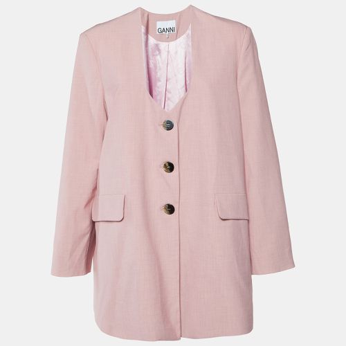 Poplin Button Front Oversized Blazer L/XL - Ganni - Modalova