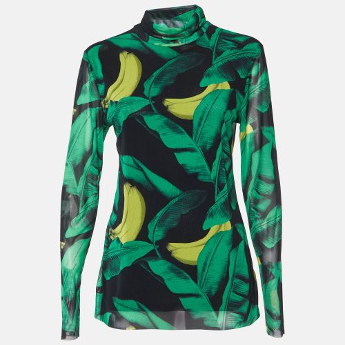 Banana Print Mesh Turtle Neck Top L - Ganni - Modalova