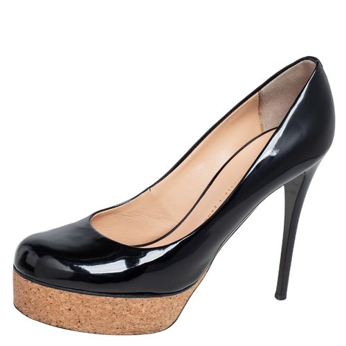 Patent Leather Cork Platform Pumps Size 38.5 - Giuseppe Zanotti - Modalova