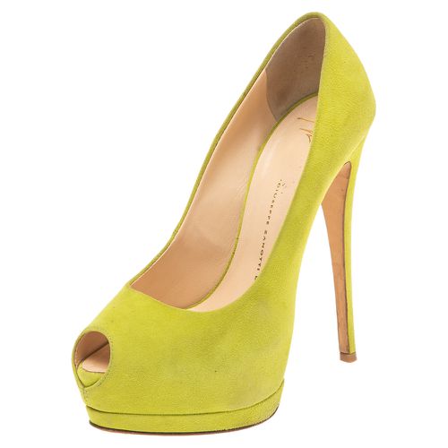 Suede Sharon Peep-Toe Platform Pumps Size 38 - Giuseppe Zanotti - Modalova