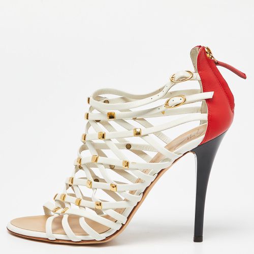 Red Leather Embellished Strappy Sandals Size 38.5 - Giuseppe Zanotti - Modalova