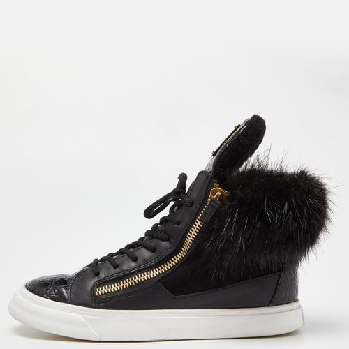 Leather,Suede and Calfhair London High-Top Sneakers Size 37 - Giuseppe Zanotti - Modalova