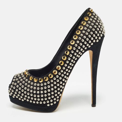 Suede Studded Peep Toe Platform Pumps Size 37 - Giuseppe Zanotti - Modalova