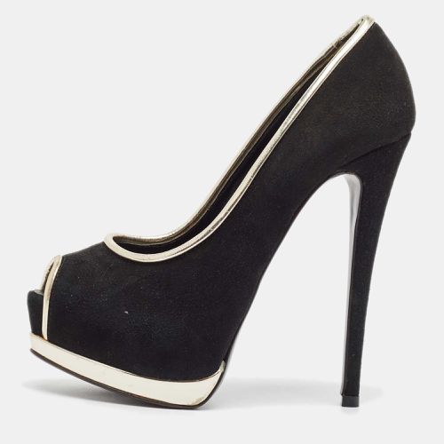 Leather and Suede Peep Toe Pumps Size 35 - Giuseppe Zanotti - Modalova