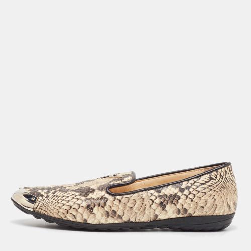 Beige Embossed Python Slip On Loafers Size 36 - Giuseppe Zanotti - Modalova