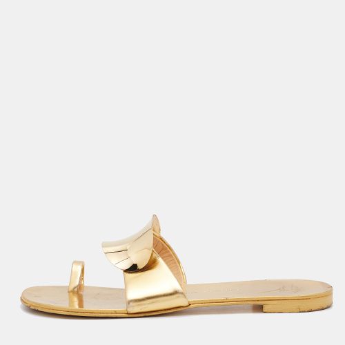 Leather Toe Ring Flat Slides Size 39 - Giuseppe Zanotti - Modalova