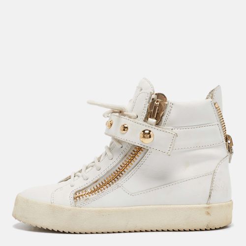 Leather Double Zipper High Top Sneakers Size 37.5 - Giuseppe Zanotti - Modalova