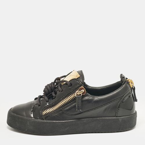 Leather and Patent Leather Frankie Lace Up Sneakers Size 36 - Giuseppe Zanotti - Modalova