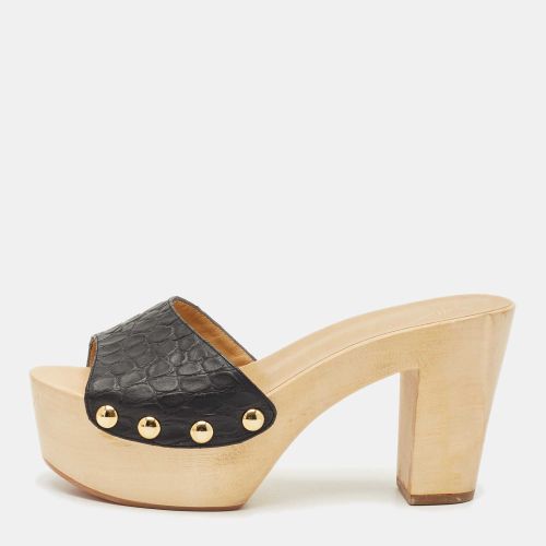 Croc Embossed Leather Platform Clogs Size 38 - Giuseppe Zanotti - Modalova