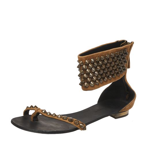 Suede Leather Studded Toe Ring Sandals Size 38.5 - Giuseppe Zanotti - Modalova