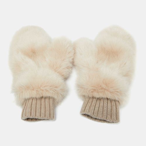 Ivory Cashmere & Faux Fur Mittens - Givenchy - Modalova