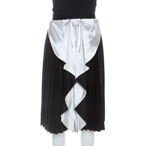 Wool Contrast Bow Detail Pleated Skirt S - Givenchy - Modalova