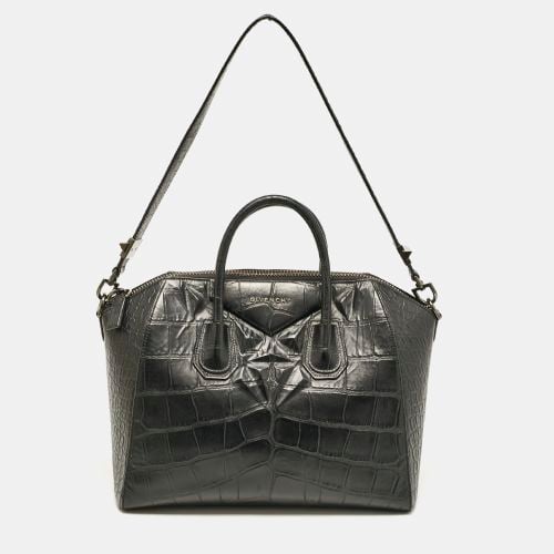 Croc Embossed Leather Medium Antigona Satchel - Givenchy - Modalova