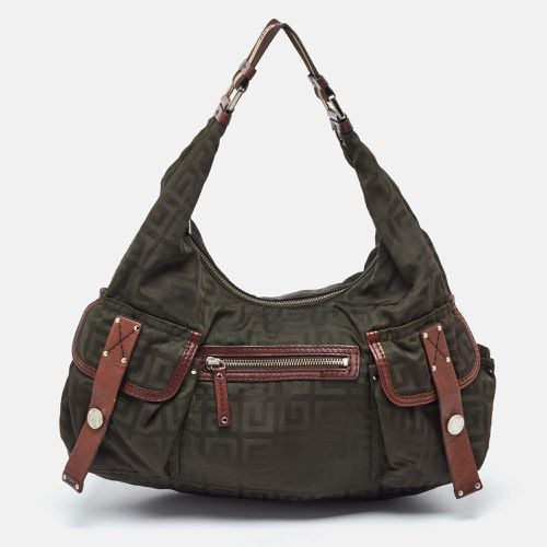 Brown Monogram Nylon and Leather Multiple Pocket Hobo - Givenchy - Modalova