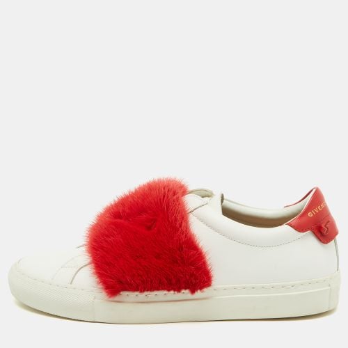 Red Leather and Mink Fur Urban Street Slip On Sneakers Size 38 - Givenchy - Modalova