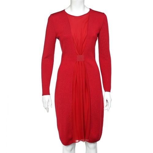 Wool & Pleated Silk Paneled Midi Dress XS - Giambattista Valli - Modalova