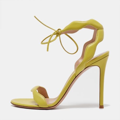 Leather Wavy Ankle Tie Sandals Size 38 - Gianvito Rossi - Modalova