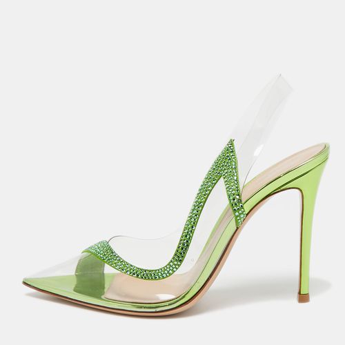 Green PVC and Suede Embellished Hortensia Pumps Size 39.5 - Gianvito Rossi - Modalova