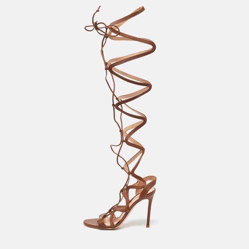 Leather Giza Wrapped Gladiator Sandals Size 36.5 - Gianvito Rossi - Modalova