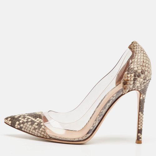 Beige Python and PVC Plexi Pumps Size 38 - Gianvito Rossi - Modalova